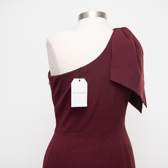 Dress The Population. Tiffany One-Shoulder Midi Dress. - Picture 9 of 11